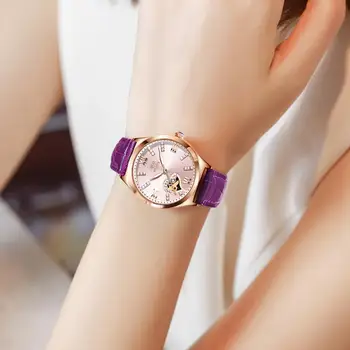 Damskie automatyczne mechaniczne zegarek luksusowy top marki wodoodporny indywidualne pusty projekt Świecące strzałki damskie zegarki