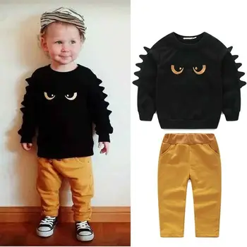 Pudcoco Boy Set 12M-5Y 2szt Monster Baby Boy Toddler Outfit sweter z długim rękawem top+spodnie odzież zestawy