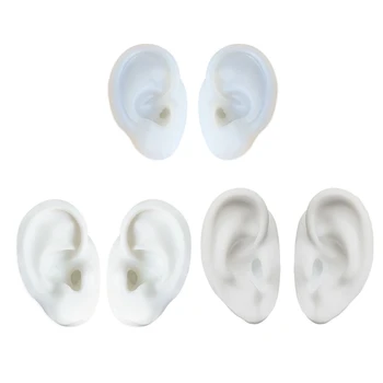 1 para ręcznie model ludzkiego ucha żywice do odlewania formy silikonowe elastyczne słuchawki do uszu wyświetlacze formy do akupunktury biżuterii