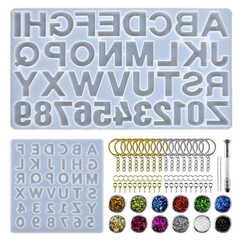 1 zestaw Kryształ epoksydowa żywica formy alfabet litery pokój wisiorek casting Silikonowa forma DIY, rękodzieło biżuteria, brelok robi narzędzia