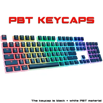 1 zestaw wymiennych PBT budyń Keyc-aps 108 przezroczystych klawiszy literowych podwójny strzał Backli Key Cap do mechanicznej klawiatury