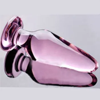 10.5*3.7 cm super duży rozmiar różowe szkło, korek analny gładki stożek szkło kryształowe duży korek analny, męskie i damskie, seks-zabawki H8-3-7