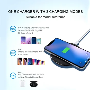 10 W Qi bezprzewodowa ładowarka do iPhone 11 8 Plus airpods pro Fast wireless charging pad dla Xiaomi mi 9 Samsung chargeur sans fil