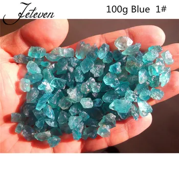 100 g 700-900шт niebieski zielony jest apatyt Kryształ Kamień naturalny joga Energia Reiki szorstki mineralnej próbki do dekoracji biżuterii DIY