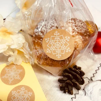 100 kpl. przezroczyste plastikowe torby cukierki, słodycze, ciastka opakowanie worek z uszczelką twist krawaty Śnieżynka naklejka torba na chleb toast
