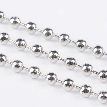 100 m/rolka 2,4 mm piłka żelaza łańcucha przylutowane z cewką do tworzenia biżuterii DIY bransoletka naszyjnik akcesoria koralik: 2,4 mm