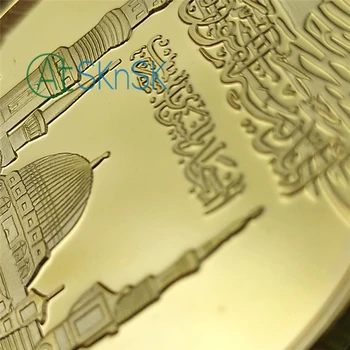 100 szt./lot 1 uncja плакированная pozłacane pamiątkowa moneta Arabii Saudyjskiej, metalowe, złote pamiątkowe monety kolekcjonerskie przedmioty prezent