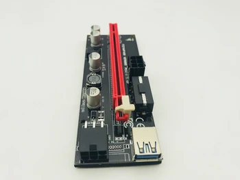 100pcs 009S PCI-E Express 1X do 16x Przedłużacz Riser Card USB 3.0 SATA 15pin Male to 6pin Power Cable for BTC Bitcoin Miner Mining
