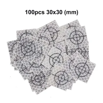 100pcs reflektor arkusza 30 x 30 mm ( 30x30 ) taśma Odblaskowa cel dla tachimetru , srebrna odblaskowe cel