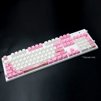 104 klawisze PBT różowy pełny zestaw klawiatura mechaniczna czapki sublimacji barwnika do Cherry/Кайлх/Гатерон/Outemu przełącznik klawiatury