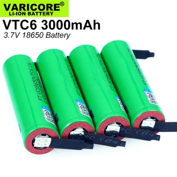 12 szt. VariCore VTC6 3.7 V 18650 3000mAh akumulator litowo-jonowy 30A absolutorium US18650VTC6 narzędzia elektroniczne papierosy baterii+DIY niklu arkusze