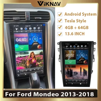 13,6-calowy Android-system samochodowy multimedialny odtwarzacz DVD z GPS-nawigacja do Ford Mondeo 2013-2018 Tesla 64GB Car Radio PX6 Carplay