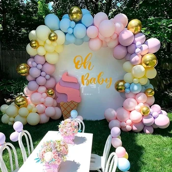 145 szt. balonów pakiet balon garland łuk zestaw makaronu niebieski różowy balony lateksowe dla baby shower urodziny ślub tło