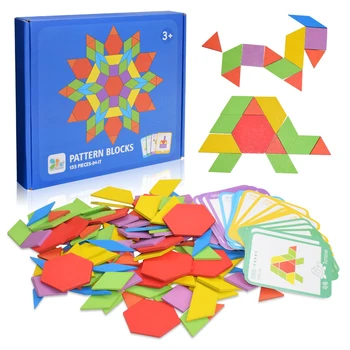 155 szt. kreatywne puzzle Montessori zabawki edukacyjne dla dzieci, puzzle szkolenia edukacyjne zabawki drewniane dla dzieci prezent