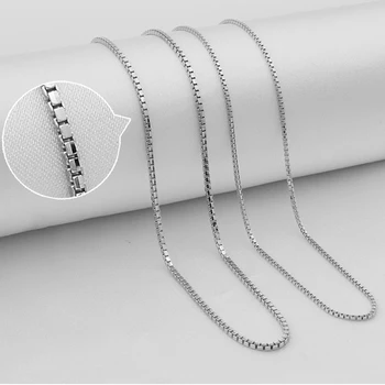 18 cali 0.8 mm 925 srebro naszyjnik kobiety biżuteria wysokiej jakości pudełko łańcuch naszyjnik naszyjnik naszyjnik obroże
