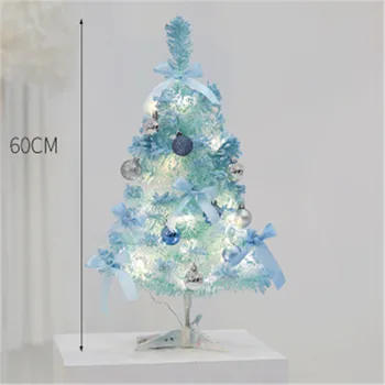 1szt boże Narodzenie Tiffany niebieski symulacja Cedr 0,6 m padający śnieg uciekają choinka pakiet dekoracji dostawy KK46
