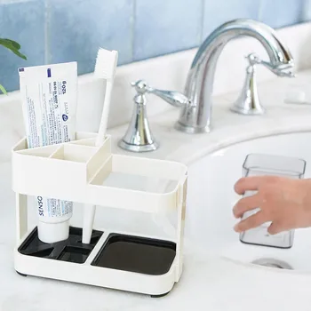 1szt uchwyt na szczoteczki do zębów agd bezpłatny perforowany umyć filiżankę półka z filiżanką pasta do zębów przechowywania dozownik akcesoria łazienkowe zestaw nowy