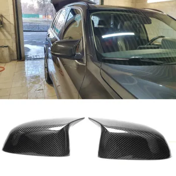 2 szt błyszczący Balck pokrywa auto lusterko wsteczne pokrywa pokrywa ślepa plamka lustro pasuje do BMW-2018 F15 X5 i X6 F16 F26 X4 X3 F25