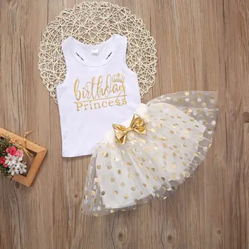 2 szt. komplet letnich dzieci Baby Girls odzież zestawy Sleevleess Mikey + Księżniczka partia kropki paczka sukienki 1-6T