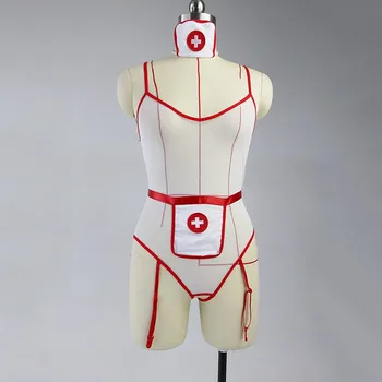 2 szt. kpl lekarz i pielęgniarka cosplay seksowna bielizna stroje pończochy, body erotyczne kobiece stringi sex zabawki dla kobiet G string