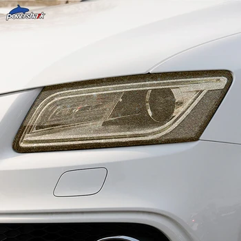 2 szt odcień reflektorów samochodowych czarna folia ochronna ochrona przezroczysta naklejka TPU dla Audi Q5 SQ5 FY 8R 2009-2020 akcesoria