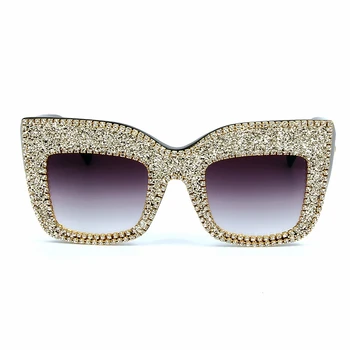 2018 damskie okulary oversize gogle męskie kwadratowe okulary Small diamond fashion brand okulary black eyewear gafas de sol
