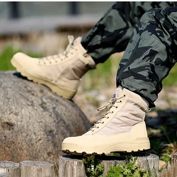 2018 taktyczny sprzęt wysokiej jakości męskie uliczne buty armia pustyni wojskowe buty taktyczne walki z suwakiem buty turystyczne