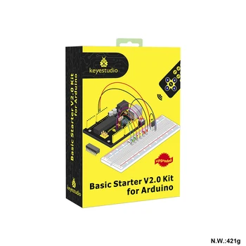 2019 nowość! Keyestudio Basic Starter Kit V2.0 (Bez płyty głównej ) z podarunkowej skrzynią zaktualizowana wersja dla Arduino Kit+PDF(online)