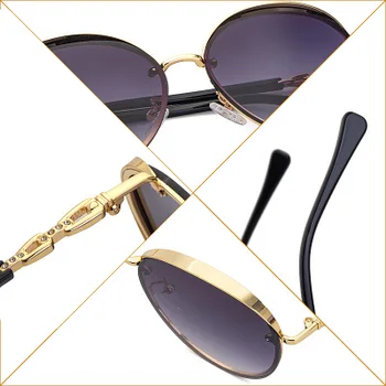 2020 luksusowej marki projekt Diament wkładka okrągłe okulary modne okulary dla kobiet rocznika okrągłe okulary dla imprez dla kobiet ins popularne
