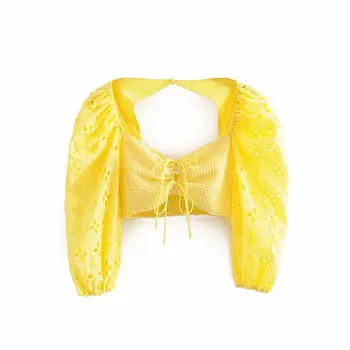 2020 Modne damskie zestawy oparcia z długim rękawem bluzka i Syrena spódnicy żółty