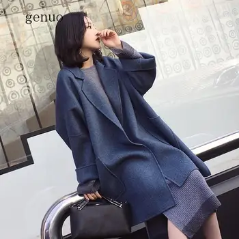 2020 nowa jesienna i zimowa wełniana kurtka damska Wolna koreańskiej Кашемировая kurtka średniej długości wełniany płaszcz