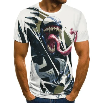 2020 nowa letnia moda venom 3D printing sci-fi koszulka męska t-shirt boy t-shirt casual drukowanie 3D odzież