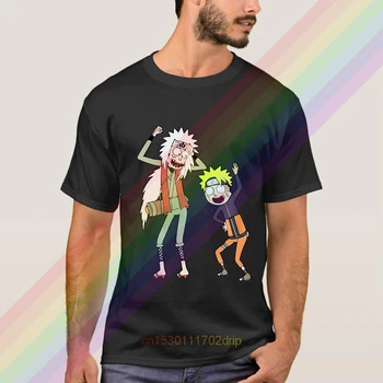 2020 nowe Naruto X Rick Ond Morty Mashup koszulki letnie męskie z krótkim rękawem popularne koszulki koszule bluzy unisex