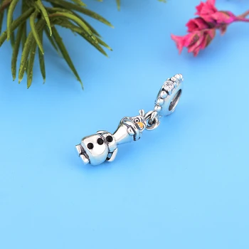 2020 nowy autentyczne 925 srebro próby mrożone Olaf kolczyki Urok koraliki pasują oryginalna bransoletka Urok koraliki DIY kobiety biżuteria