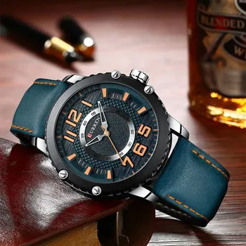 2020 nowy męski top luksusowej marki mody biznes Skórzany pasek męski zegarek Trend sport wodoodporny zegarek kwarcowy zegarek dla mężczyzn
