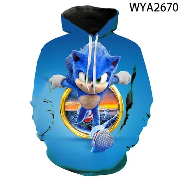 2020 nowy Sonic The Hedgehog kreskówka anime 3D bluzy Mężczyźni Kobiety Dzieci bluzy z kapturem sweter chłopiec dziewczynka dzieci ulicy odzież bluza