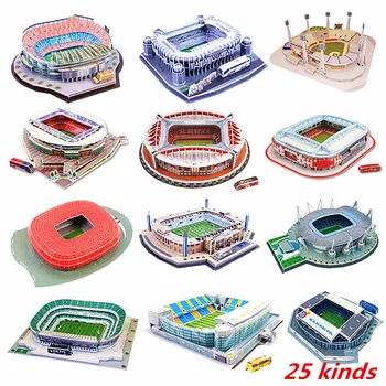 2020 nowy stadion piłkarski 3D puzzle meksykańska Hiszpania plac zabaw światowa architektura model zebranego budynku zabawki dla dzieci