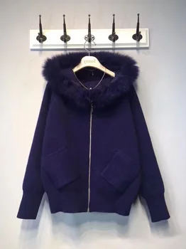 2020 ponczo sweter komputerowa oprawa z kapturem pełne swetry zima nowy damski sweter prawdziwa kapelusz Кашемировая dzianiny kurtka kobieta Kobiety