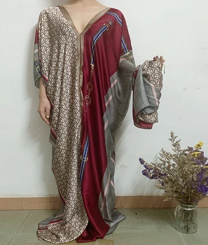 2020 seksowny dekolt w serek święto Batwing rękawem Maxi szlafrok ponadgabarytowych kaftan дашики Afrykański styl muzułmański Abaya długie sukienki Afrykańska odzież
