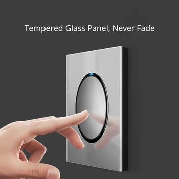 2020 Wallpad ściemniacz uchwyt przycisk na ścianie włącznik światła szary Kryształ szklany panel 500 W