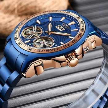 2020New LIGE mechaniczne zegarki męskie zegarki automatyczne męskie zegarki najlepsze marki luksusowych biznes zegarek dla mężczyzn Tourbillon reloj hombres