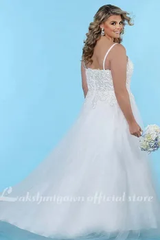 2021 Biały spaghetti pasy suknie ślubne szlafrok Mariee de Boho koronki gorset elegancka suknia ślubna Vestidos suknia ślubna