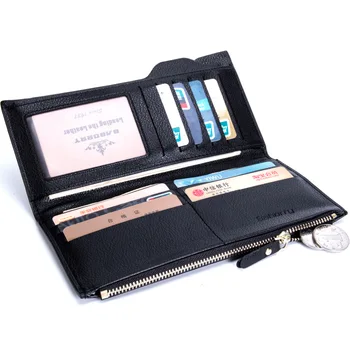 2021 luksusowej marki męskie portfele RFID długi portfel męski Portfel męski kopertówka skórzany portfel na zamek męski biznes portfel męski moneta