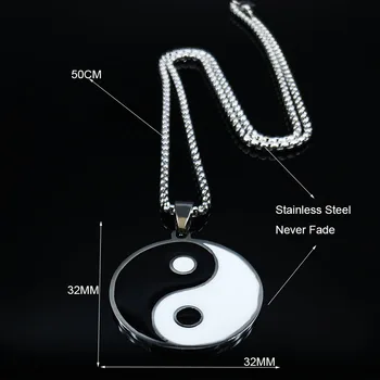 2021 moda Yin i Yang plotki Tai chi naszyjniki ze stali nierdzewnej dla kobiet/mężczyzn oświadczenie naszyjnik biżuteria bisuteria NXH31S03