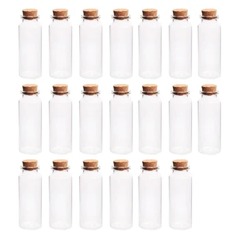 20szt 30*80 mm 40 ml szklana butelka chcąc butelki puste puszki do przechowywania próbek z пробковыми korkami szklany dekor banki - przezroczysty