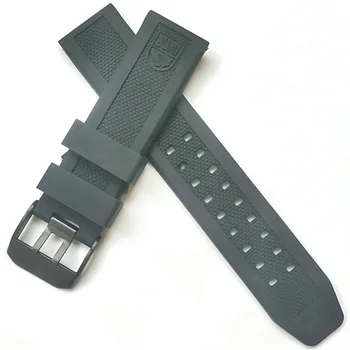 23 mm guma silikonowa pasek do zegarków Luminox Black Navy Seal srebro złoto Czarna klamra wymiana paska