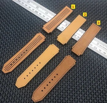 25*19 mm brązowy crazy leather Nature gumowy silikonowy pasek watchband watchband Hublot Big bang for Fusion logo on