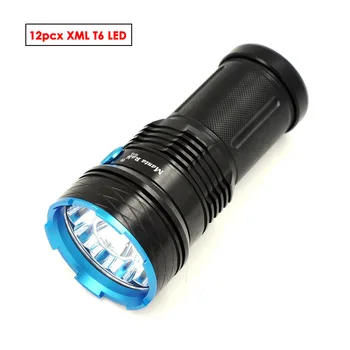 25000 lm light King 12T6 LED flash light 12*XML T6 LED Flashlight Torch Lamp Light For Hunting Camping(4x18650)