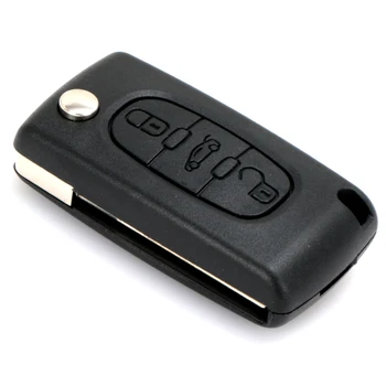 3 przyciski pojazdu Keyless Entry Case klapki, składany uchwyt 433 Mhz z chipem ID46 HU83 Blade do Peugeot 207 307 308 407 607