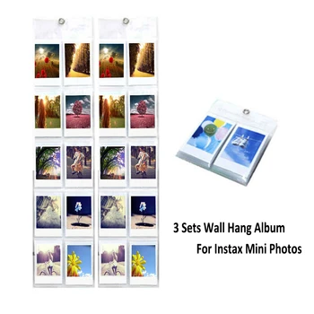 3 szt. wiszący naścienny wyświetlacz album 10 kieszeni w opakowaniu dla Fujifilm Instax Mini 7s 8 9 70 foliowa kamera papier, zdjęcia, filmy